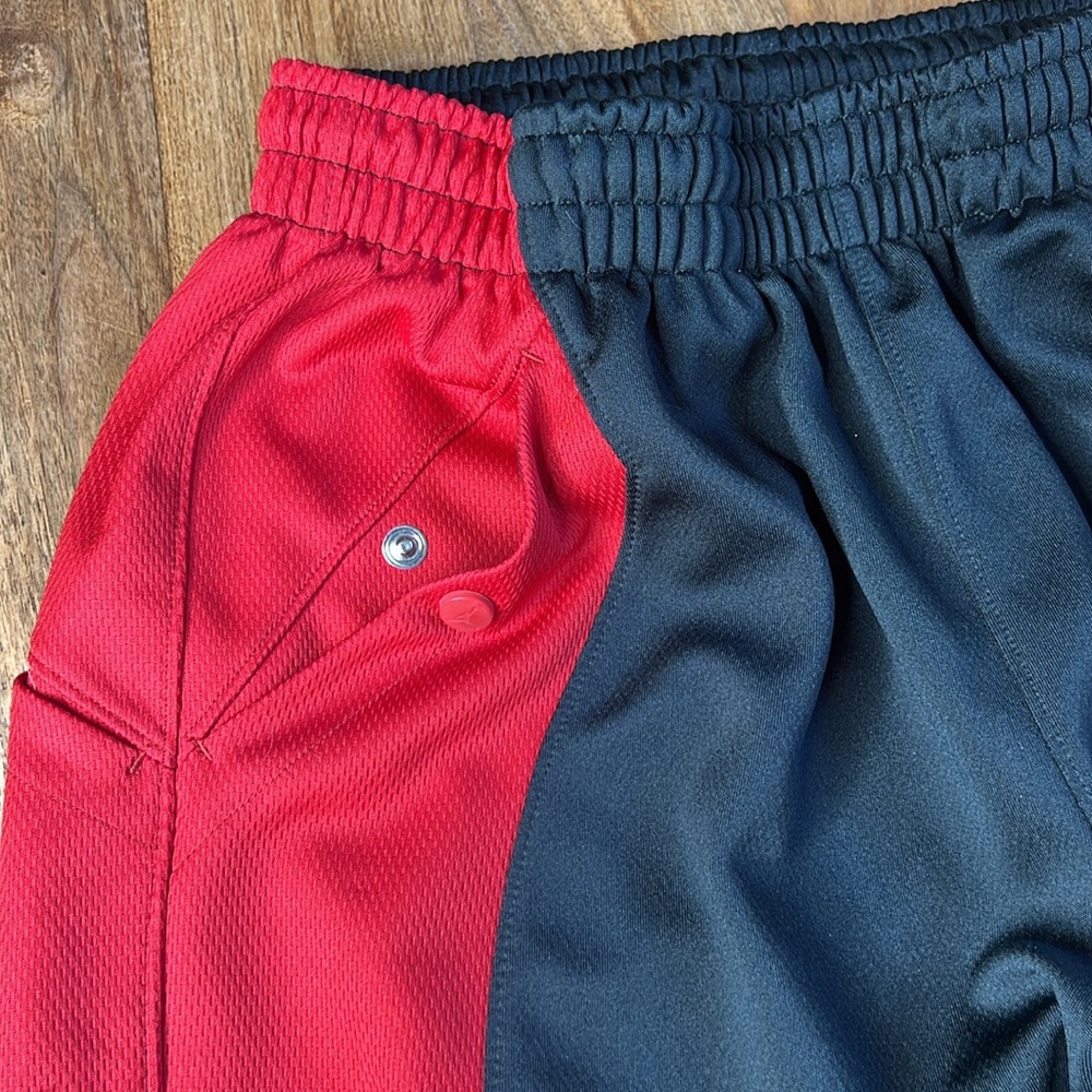 Nike Air Jordan Jogger Pants Wide Loose Leg Warm Up Basketball Red Black Sports - Picture 9 of 12
